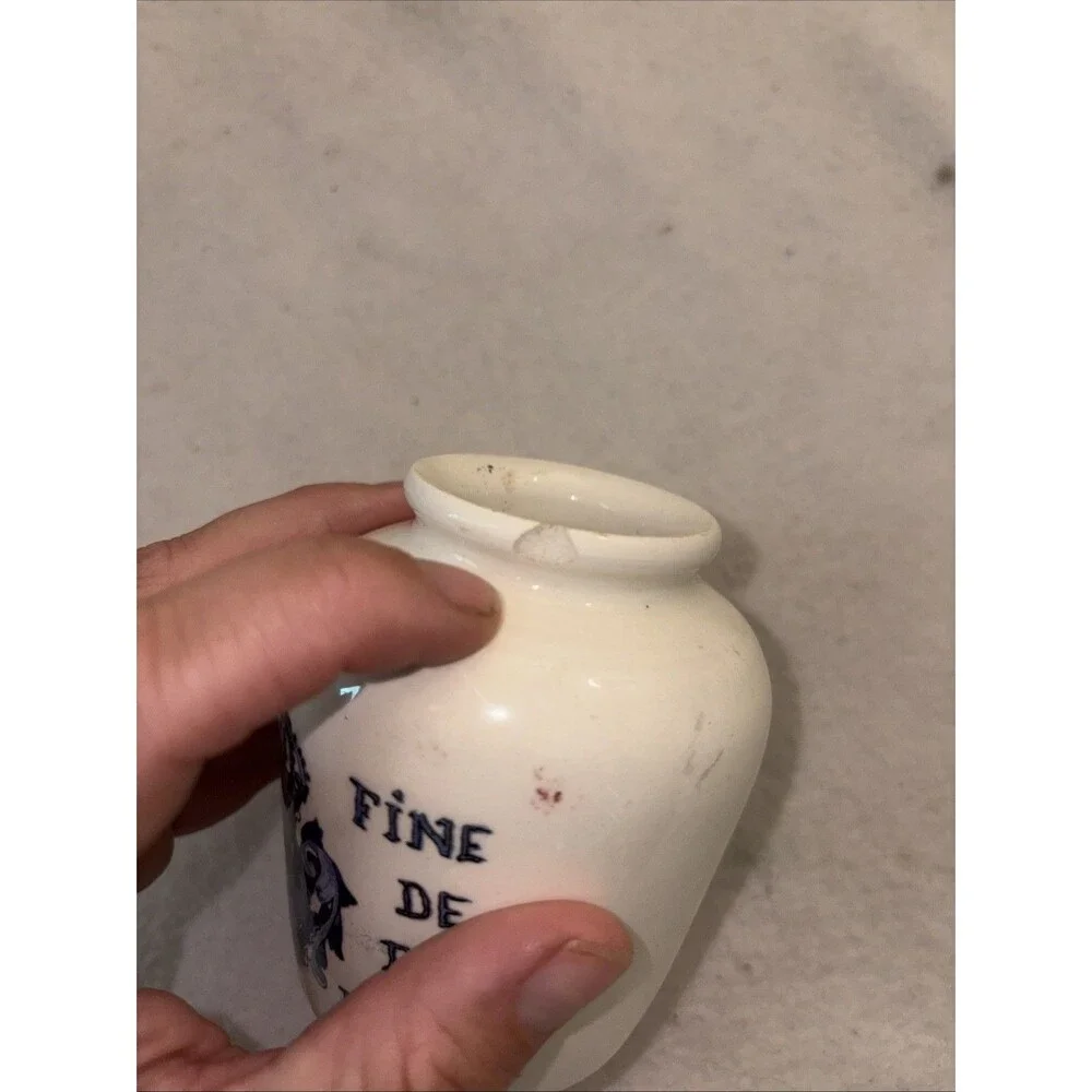 Vintage Dijon Sarreguemines Ironstone French Grey Poupon Dijon Moutarde, 1900's